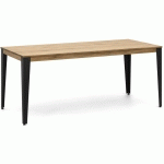 TABLE SALLE A MANGER LUNDS 160X80X75CM ANTHRACITE-VIEILLI BOX FURNITURE GRIS FONCE
