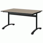 TABLE MALIBU 120X80 T4 DL STRA CHÊNE 1146/NOIR NOIR 9005