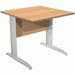 BUREAU DROIT PIEDS L EN MÉTAL FAST 80 CM - HÊTRE - CHROME