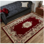 FLAIR RUGS - TAPIS D'ORIENT SHAGGY EN LAINE AUBUSSON ROUGE 75X150 - ROUGE