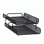 LOT DE 3 - CORBEILLE À COURRIER DOUBLE PIERRE-HENRY MESH NOIR