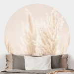 PAPIER PEINT ROND AUTOCOLLANT - PAMPAS GRASS IN SUN LIGHT Ø 50CM