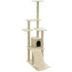 ARBRE À CHAT AVEC GRIFFOIRS EN SISAL CRÈME 155 CM