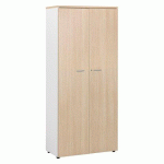 ARMOIRE HAUTE PORTES BATTANTES CHÊNE CLAIR H 200 X L 90 X P 45 CM SQUADRA