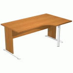 BUREAU COMPACT 90° DROIT PIEDS L BOIS FAST - 160CM - AULNE