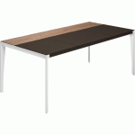 BUREAU X9 ET INSERT EN CUIR MARRON 221X101X75 - QUADRIFOGLIO