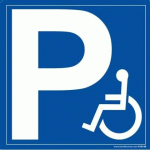PANNEAU SIGNALÉTIQUE P + SYMBOLE HANDICAPÉ (450 X 450 MM, PVC)
