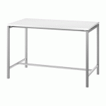 TABLE HAUTE BOXY H 107 X L 160 X 80 CM BLANC PIÉTEMENT MÉTAL ALUMINIUM