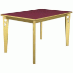 TABLE IRISS 120 X 80 CM 4P - STRAT BORDEAUX/HÊTRE NATUREL