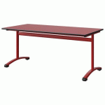TABLE MALIBU 160X80 T5 DL STRA ROUGE U321/NOIR ROUGE 3020