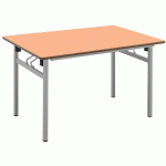 TABLE PLIANTE 4 PIEDS 140 X 80 CM T6 STRAT ABS ORANGE/ALU