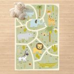 TAPIS EN VINYLE - PLAYOOM MAT SAFARI - SO MANY DIFFERENT ANIMALS - PORTRAIT 3:2 DIMENSION HXL: 180CM X 120CM