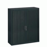 ARMOIRE À RIDEAUX NOIR DÉMONTABLE 136 X 120 CM - PORTES NOIRES