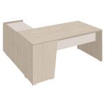BUREAU DROIT CANBERRA - L.180 X P.80 CM - PLATEAU CHÊNE - PIEDS PLEINS