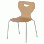 CHAISE MALIBU 4P - T3 - COQUE HÊTRE / ACIER BLANC 9016 - MANUTAN EXPERT