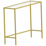 COTECOSY - CONSOLE UZOE L100CM MÉTAL OR ET VERRE TRANSPARENT - OR