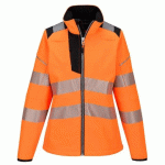 PORTWEST PW381 SOFTSHELL PW3 HAUTE VISIBILITÉ POUR FEMMES ORANGE/NOIR - TAILLE S
