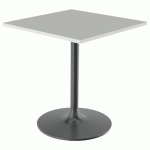 TABLE EKO 70X70 PLAT STRATIFIÉ BLANC - PIÈTEMENT TRANSPARENT - MOBIDECOR