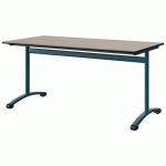 TABLE MALIBU 160X80 T6 DL STR ANTIB ACACIA/NOIR BLEU 5025 - MANUTAN EXPERT