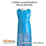 TABLIER POLYÉTHYLÈNE BLEUE JETABLE PAR 100