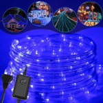 SWANEW - TUBE LUMINEUX LED CHAÎNE LUMINEUSE EXTÉRIEUR/INTÉRIEUR NOËL 10M BLEU - TRANSPARENT