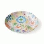 ASSIETTE CREUSE 20,5 CM MELAMINE BLANCHE DECOR CHAMPETRE