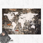 MICASIA - TAPIS EN VINYLE - OLD WALL WORLD MAP - PAYSAGE 2:3 DIMENSION HXL: 40CM X 60CM