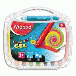 CRAIE GEL COLOR'PEPS GEL, ÉTUI PLASTIQUE DE 10 - LOT DE 3