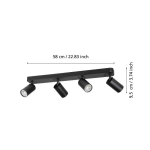 EGLO CONNECT TELIMBELA-Z SPOT PLAFOND X4, NOIR
