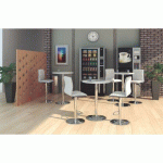 GUÉRIDON ROND RÉGLABLE EN HAUTEUR BLANC RUBI