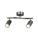 LUCEA SPOT POUR PLAFOND SPOTTE, NOIR-CHROMÉ, À 2 LAMPES
