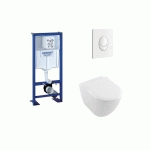 PACK WC GROHE RAPID SL + CUVETTE SUBWAY 2.0 VILLEROY + PLAQUE BLANCHE