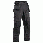 PANTALON DE TRAVAIL X1900 ARTISAN CORDURA® NYCO GRIS FONCÉ/NOIR T:48 - BLAKLADER