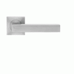POIGNÉES DE PORTE SUR ROSACES CARRÉES SÉRIE ER 46 Q SEATTLE - SATINÉ - BEC DE CANE KARCHER DESIGN