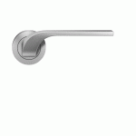 POIGNÉES DE PORTE SUR ROSACES RONDES SÉRIE ER 87 LAS VEGAS - SATINÉ - BEC DE CANE KARCHER DESIGN