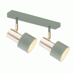 ARGON SPOT POUR PLAFOND DESTIN, À 2 LAMPES, VERT/LAITON