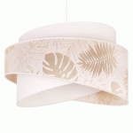 DUOLLA SUSPENSION BROOKLYN BLANCHE, MOTIF FEUILLES DORÉES