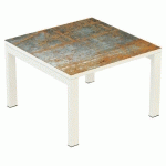 TABLE BASSE EASY OFFICE 60X60 CM PIED BLANC PLATEAU ROUILLE - MANUTAN EXPERT