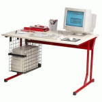 TABLE INFORMATIQUE FOUGÈRES 1 PLACE 80 X 90 CM PIÉTEMENT JAUNE - MANUTAN COLLECTIVITÉS