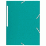 LOT DE 2 - CHEMISE À ÉLASTIQUE 3 RABATS PLASTIQUE BRUNEAU 24 X 32 CM DOS 3 CM VERTE