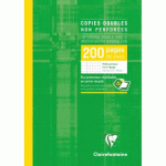 LOT DE 5 - COPIES DOUBLES SOUS ÉTUI A4 200 PAGES NON PERFORÉES PETITS CARREAUX + MARGE