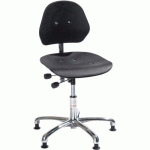 SIÈGE PLASTIQUE ATELIER SOLID-IMITATION CUIR-BAS-PATIN-NOIR - GLOBAL PROFESSIONAL SEATING