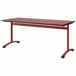 TABLE MALIBU 180X80 T6 DL ST ANTIB ROUG U321/NOIR ROUGE 3020 - MANUTAN EXPERT