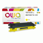 TONER REMANUFACTURÉ OWA - HAUTE CAPACITÉ - JAUNE - POUR BROTHER TN-135Y - TONER COMPATIBLE
