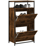 VIDAXL - ARMOIRE À CHAUSSURES CHÊNE FUMÉ 60X34X112 CM BOIS D'INGÉNIERIE