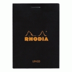 BLOC AGRAFÉ RHODIA N°11 7,4X10,5 CM 80 FEUILLETS LIGNÉ 80G - NOIR - LOT DE 20