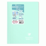 CAHIER RELIURE INTÉGRALE ENVELOPPANTE KOVERBOOK A4 160 PAGES LIGNÉ + MARGE COUVERTURE POLYPROPYLÈNE TRANSPARENT - MENTHE À L'EAU/ROSE POUDRÉ - LOT DE 5