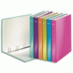 LOT DE CLASSEURS 4 ANNEAUX WOW, CARTON PELLICULÉ, DOS 40 MM, ANNEAUX DE 25 MM, ASSORTI DE COULEURS - LOT DE 10