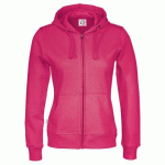 COTTOVER SWEATSHIRT À CAPUCHE FULL ZIP FEMME - CERTIFIÉ GOTS CERISE - TAILLE M