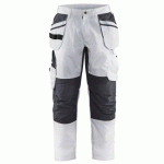 PANTALON DE TRAVAIL PEINTRE STRETCH BLANC/GRIS FONCÉ TAILLE 48 - BLAKLADER